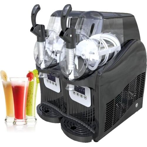 Double Tank Slush Machine Automatic Snow Melting Machine Commercial Smoothies Granita Machine Ice Slusher 300W