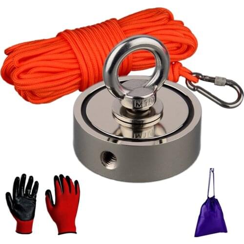 Double sided 200Kg Lifting Magnet Strong N52 Neodymium Permanent Magnet Design Magnet Fishing Magnet Magnetic Material Base