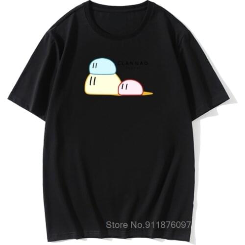 Japan anime CLANNAD T shirt Retro Dango Daikazoku T-Shirt men 100% Cotton Casual cartoon Cosplay Summer Style top tees