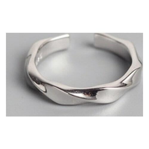 Wholesale Japan Korean Fashion Tibetan Sliver Adjustable Rings Wave Twisted Simple Finger Rings Boho Free Shipping KJZ0412