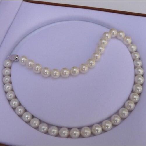Fashion jewelry Free Shipping Luxury Round pearl 12-14mm circle light quality pearl necklace natural genuine send mom shipping