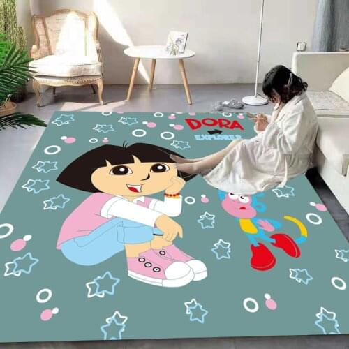 Cartoon Dora Shaggy Anti-Skid Floor play Mats 3D Carpet Non-slip Rug Dining Living Room Soft Kids Bedroom Mat Carpet