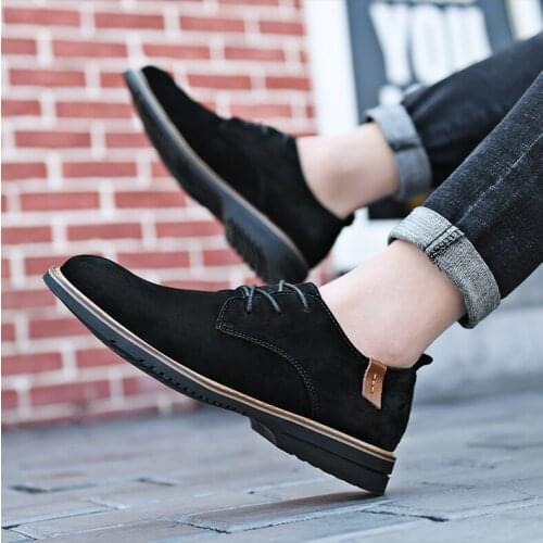 Mens Shoes Suede Oxford Mens Dress Shoes Formal Business Lace-up Minimalist Shoes for Men Fashion Brand Male Comfortable Shoe