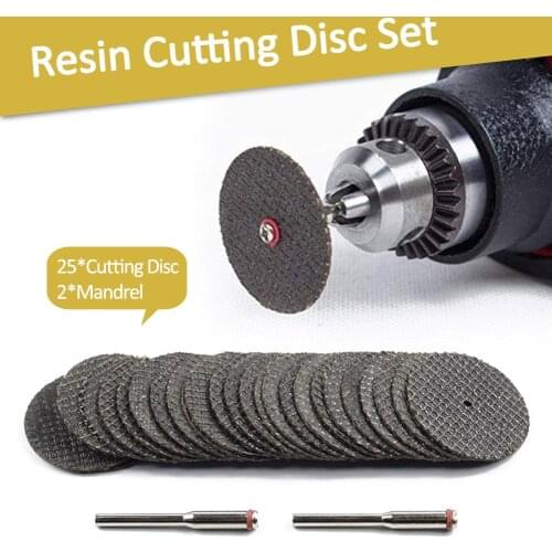 Resin Cutting Disc Set Mesh Saw Blade Electric Grinder Fittings 25PCS Connecting Clamp Bar Metal Cutting Wheel Discs Kit Set Man