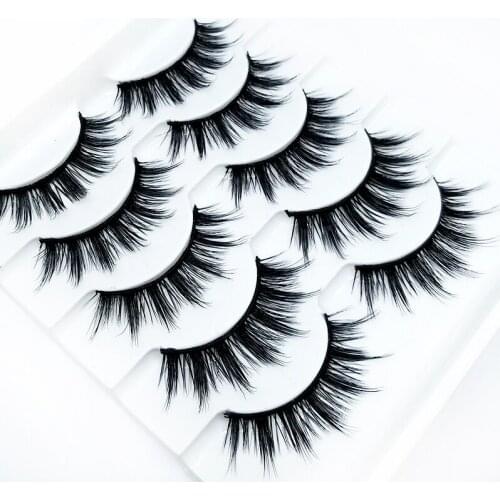 New 5 pairs Handmade 3d mink lashes long thick False Eyelashes Cross Messy Dense Natural Eye Lashes Stage Makeup False Eyelashes