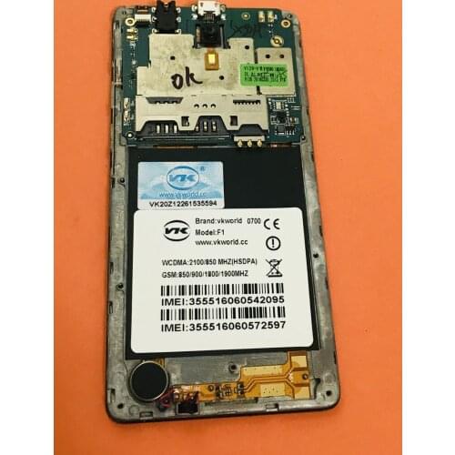 Used Original LCD Display +Digitizer Touch Screen+motherboard for VKworld F1 MTK6580 Quad Core 4.5inch Free shipping