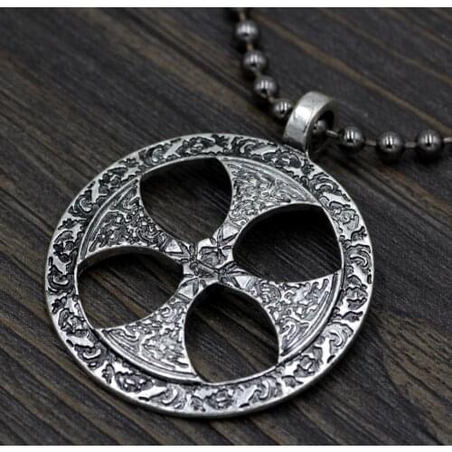 Youe shone Viking Ancient Knot Celtic Cross Pewter Pendant Religiou Irish Necklace