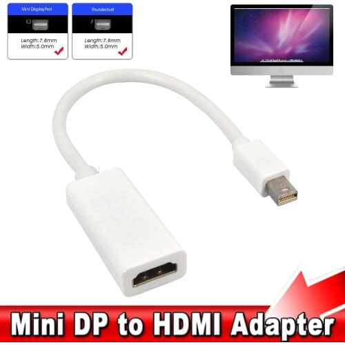 Mini DP to HDMI Adapter Cable Mini Display Port Thunderbolt Port Converter for Macbook Pro Air Projector Camera TV PC