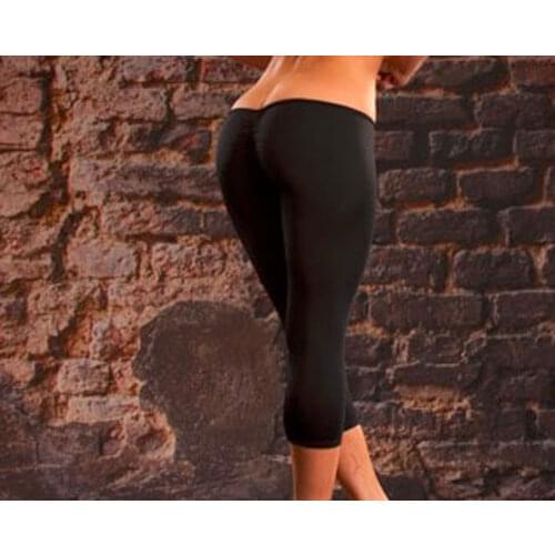 Sexy Cut B Capris Super Low Waist Cropped Trousers Capris Women Pants Slimming Solid Black White Pants