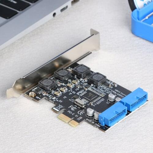 Portable External Expansion Card Adapter USB 3.0 PCI Express Expansion Card for Desktop Front PCI-E to 19/20 Pin Adapter