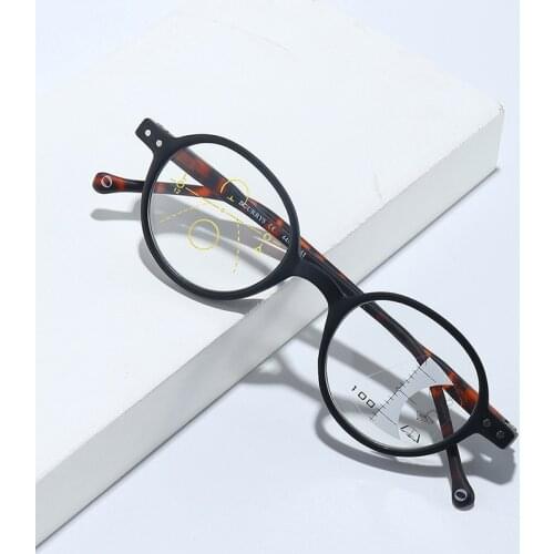 Retro Anti Blue Light Reading Glasses High Definition Intelligent Zoom Presbyopia Eyeglasses Progressive Multifocal Spectacles