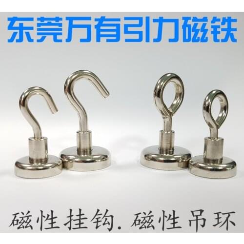 Fishing magnet hook magnetic hook 304 strong magnetic lifting ring magnet metal magnetic suction circular magnetic suction cup