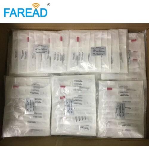 X100pcs 2.12x12mm dog cats ID microchip syringe for animal identification pet injector