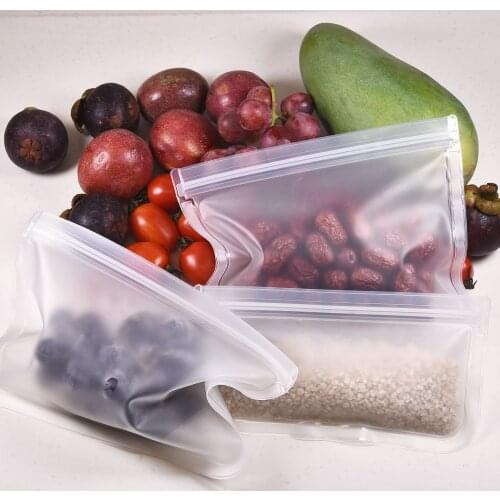 Silicone Food Storage Zip Bag Containers Leakproof Reusable Stand Up Shut Bag Cup Fresh Food Bag Fresh Wrap Home Accessories