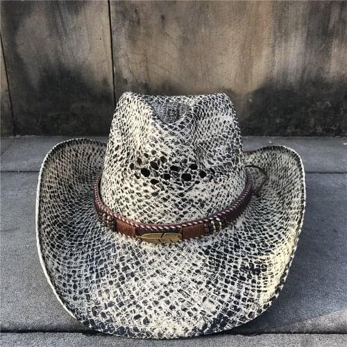 100% Handmade Straw Women Men Hollow Western Cowboy Hat Elegant Lady Sombrero Hombre Hat Fascinator Sunbonnet Cowgirl Sun Hat