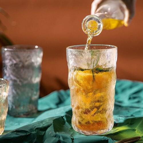 Glacier pattern glass high-value water cup juice drink cup summer ins wind coffee cup beer mug restaurant home