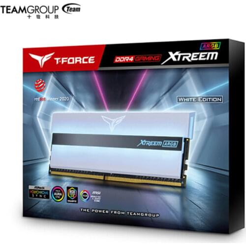 TEAMGROUP T-Force Xtreem ARGB 4000MHz CL18 16GB (2x8GB) PC4-32000 Dual Channel DDR4 DRAM Desktop Gaming Memory Ram White