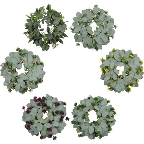 14 Inch Leaves Eucalyptus Wreath Garland Front Door ing Decorations