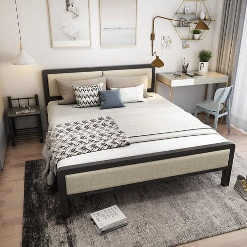 Iron bed apartment bed factory direct modern beauty European wrought iron bed 1.5 m 1.8 m single double bed