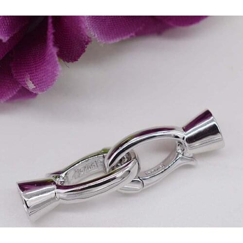 925 sterling silver pearl necklace bracelet buckle DIY jewelry accessories necklace repair buckle jade necklace buckle