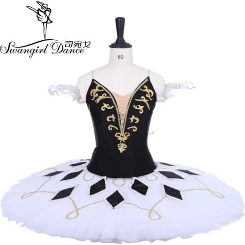 Women Harlequinade Professional Tutu White Black Pancake Platter Performance Tutus Ballet Stage Costume Tutu Costume BT9228