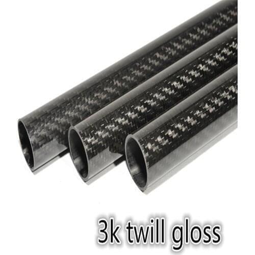 1-4pcs 13MM OD x 11MM ID x 1000MM (1m) 100% Roll 3k Carbon Fiber tube / Tubing /pipe, wing tube Suit for RC Helicopter. 13*11