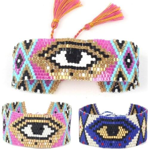 1pcs Devils Eye Bead Manual Woven Bracelet Chain Adjustable Wristband Jewellery Bracelets