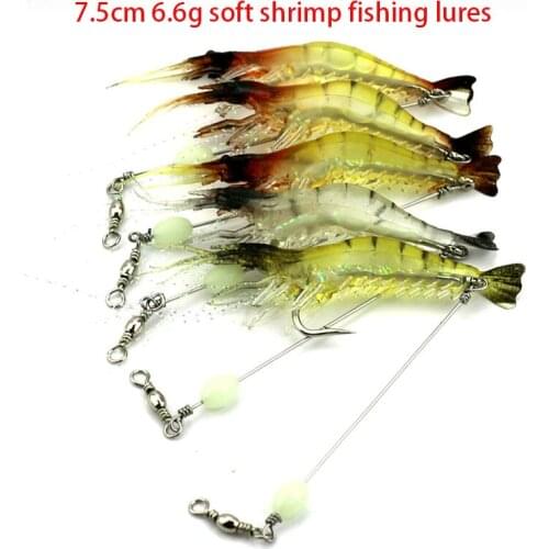 10pcs 6.6g 7.5cm maxcatch artificial noctilucent shrimp shad swimbatis fishing lures long pike jigs bass pesca fishing tackles