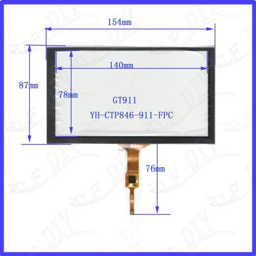 10PCS/LOT NEW 6.2 inch capacitive screen 154*87mm GT911 Universal LCD Touch Screen Panel Digitizer CAR GPS