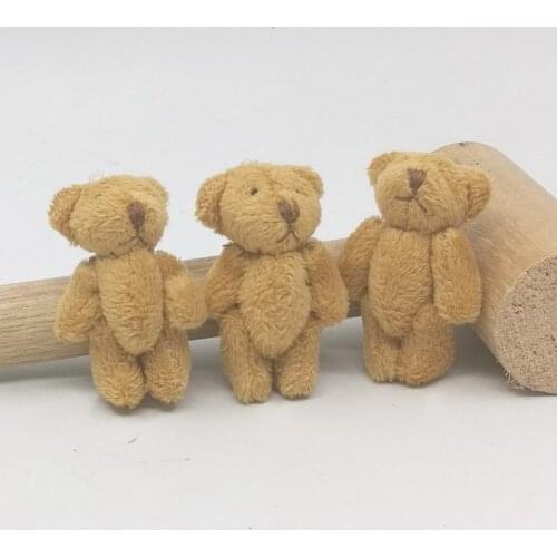 100pcs(bags) 4cm mini joint bear doll DIY hat gloves teddy bear plush toys for childrens high quality toys