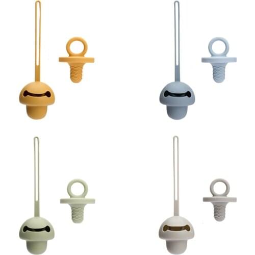 2 PC Safe Silicone Easy to CleanSoother Dishwasher Container Box Handy Pacifier Pocket Solid Travel Storage Pacifier Holder