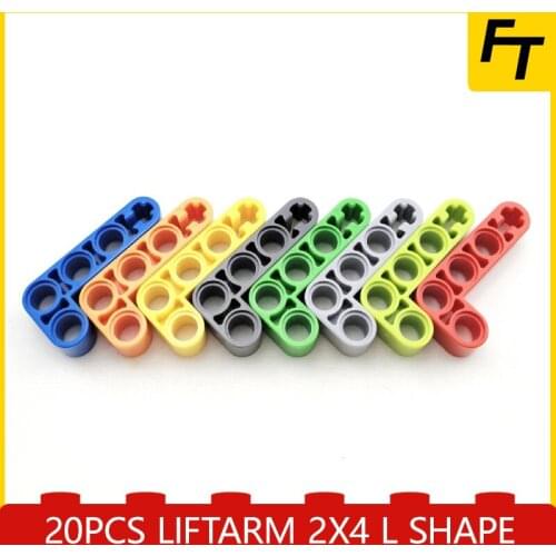 20psc 32140 Technic Liftarm 2x4 L Shape DIY Building Blocks Compatible Moc Creative Gift Castle Toys Small Particle Brick