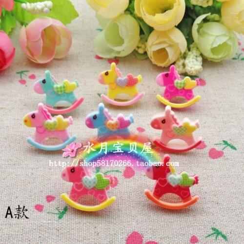 24pcs/set multicolor Mini/ Cartoon pony resin accessories send DIY accessories scrapbook 21*20mm 9608.1