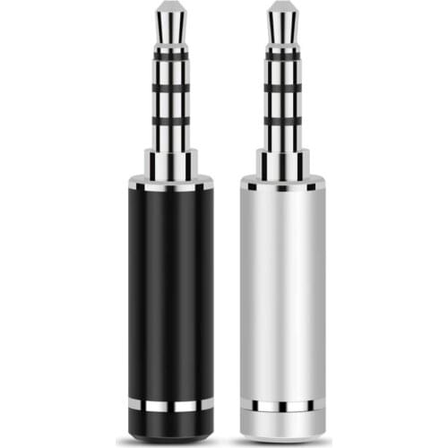 4 Pole Hifi Earphone Plug 3.5mm 4-Layer Rhodium Plated Audio Jack Balanced Soldering Headphone Wire Connectors DIY Metal Adapter