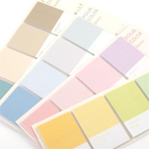 80pcs Four Colors Memo Pads Kawaii Sticky Notes Cute N Times Stickers Index Paper Bookmarks School Office Stationery Writing Pad