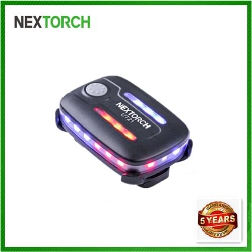 Emergency Warning LED Light Shoulder Lamp USB Gravity Sensor Red-Blue Flash 360° Rotation Detachable Clip Outdoor NEXTORCH #UT21