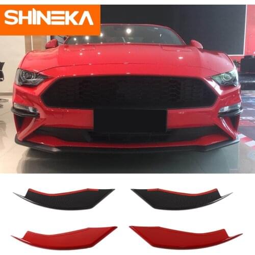Car Stickers For Ford mustang 2018 carbon fiber Front Fog Light Eyelid Decoration Cover for Mustang 2018+Car Styling Accessories