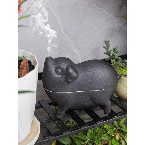 Household Large Indoor Sandalwood Sink Aromatherapy Incense Burner Creative Ceramic Fireproof Plate with Lid