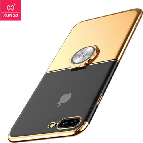 For Iphone 7 8 Plus Ring Case Xundd Luxury Transparent Two-colors Hard PC Back Cover for Iphone 8 7 Plus Case Capa