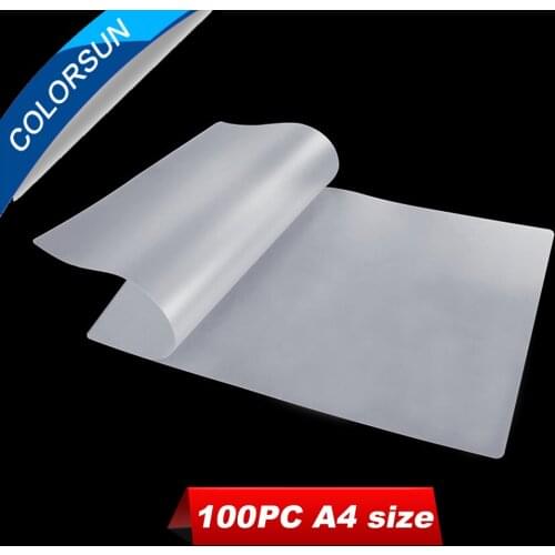 Colorsun 100PC A4 PET Transfer Film For Direct Transfer Film Printing For DTF Ink Printing PET Film double side