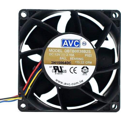 For AVC DBTB0838B2S 8038 12V 2.10A 8CM Four-Wire PWM 4-Pin cpu chassis cabinets Cooling Fan