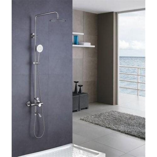 Bathroom Shower Set Brass Chrome Wall Mounted Shower Faucet Shower Head Water Saving Nozzle Aerator thermostatic shower column