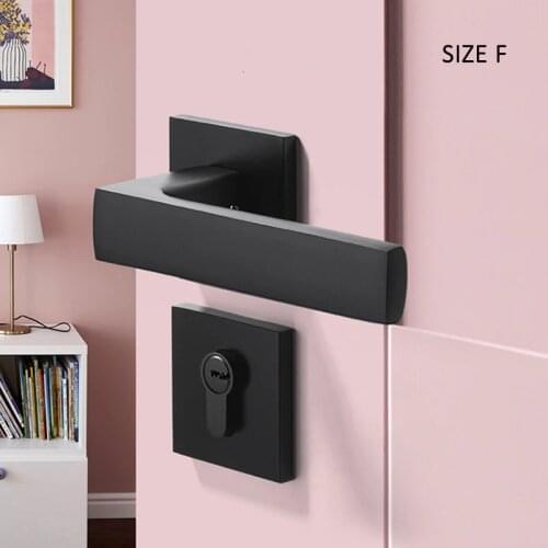 Bedroom Door Lock with door handle Black door lock Continental Wooden interior Door Handles Lock for home