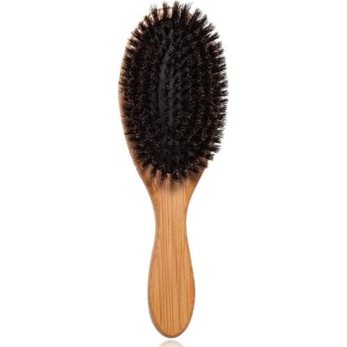 Natural Bristle Hair Brush Scalp Massage Wooden Handle Air Bag Soft Comb Fashion Styling Beard Hairbrush