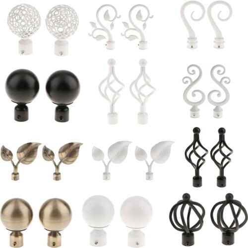 Curtain Pole Recess Bracket Curtain Rods Finials Decor Inner Dia. 22mm