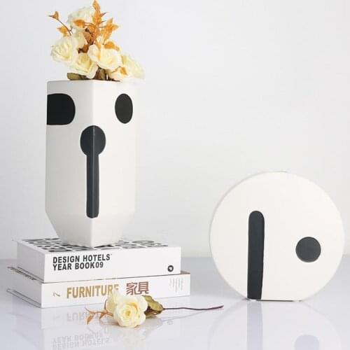 Creative Nordic Modern Handmade Contrasting Color Home Furnishing Decoration Studio Furnishing Vase Creative Double-sided Vase