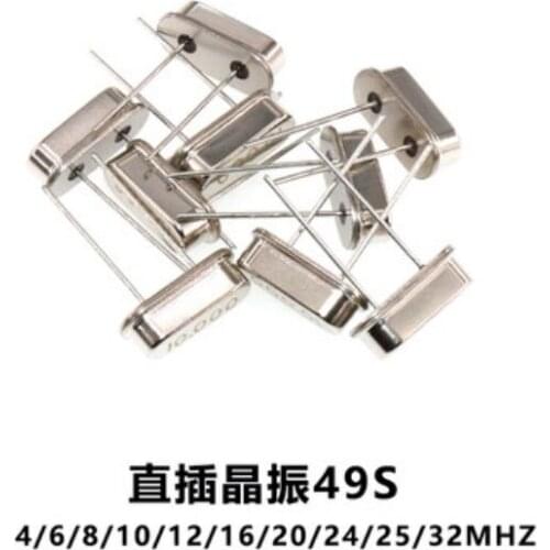 Hc-49s Crystal Oscillator Electronic Kit Resonator Ceramic Quartz Resonator 32.768MHZ 4MHZ 8MHZ 12MHZ 16MHZ 20MHZ 25mhz DIP
