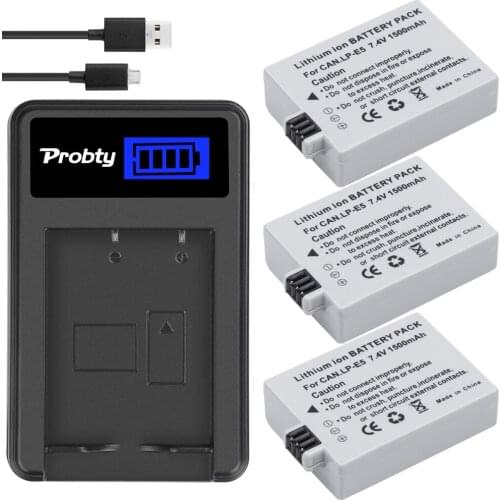 LP-E5 1500mAh Battery +charger for CANON EOS 450D 500D 1000D EOS Rebel XSi EOS Rebel XS Kiss X3, Kiss X2, Kiss F Rebel XS