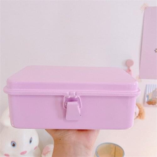 Large capacity cute pink Storage Box Girl Hand Account Tape Sticker Stationery Box Desktop Small Object Storage Box Child gift
