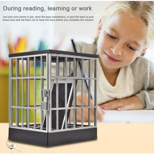 Mobile Phone Jail Cell Prison Lock Up Safe Smartphone Home Table Office Gadget Storage Organizer Organizador Cosmetic Organizer